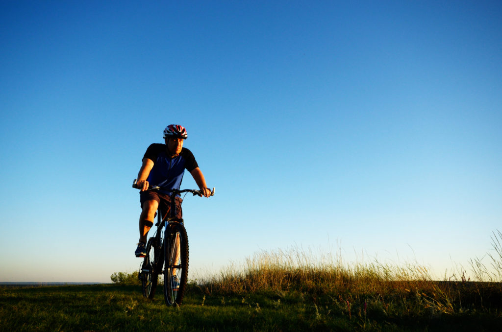 mountain biking outdoors