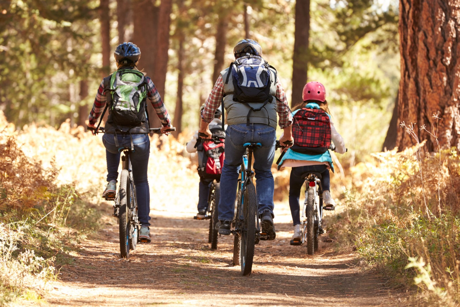 backpacks and mountain bike cycling