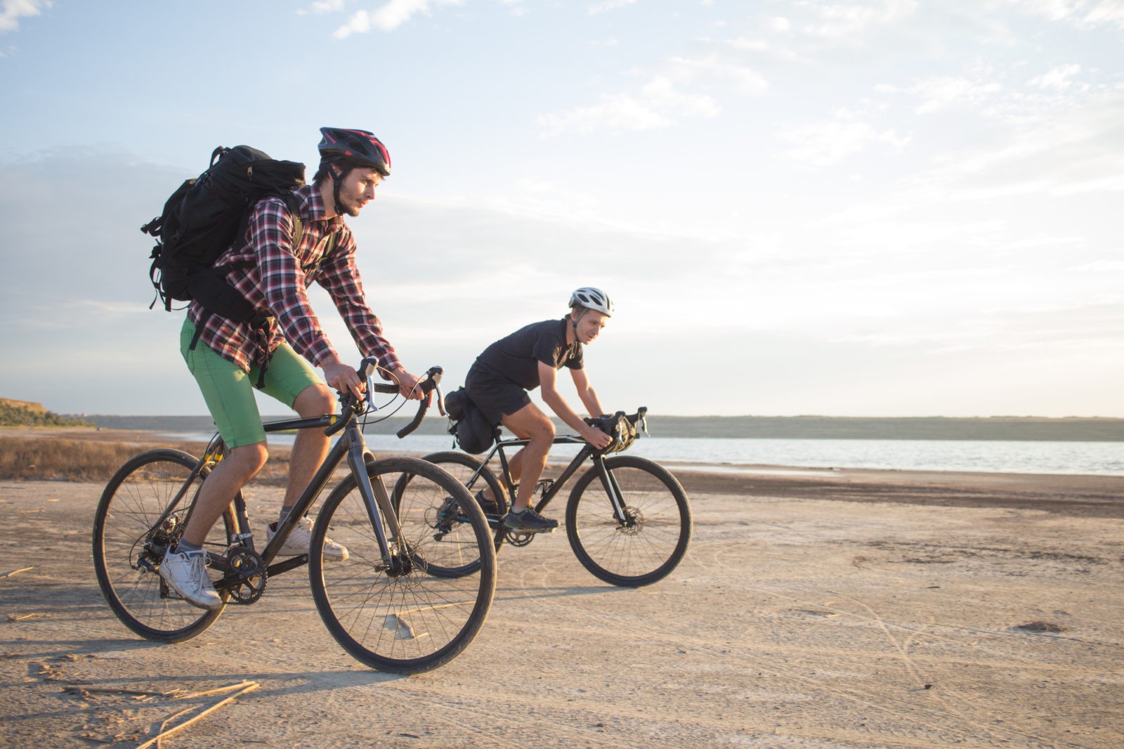 Backpacking bikers on the road