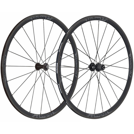 Vision Team 30 Clincher Road Wheelset - Black - Grey - Shimano Freehub