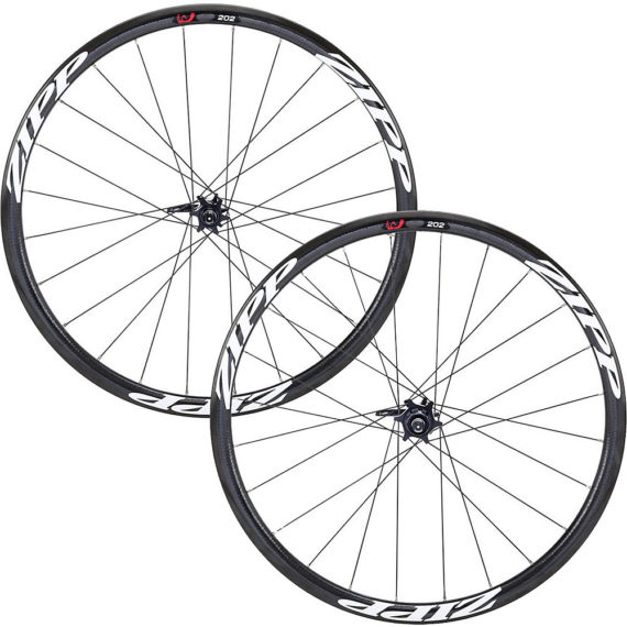 Zipp 202 Clincher Road Disc Road Wheelset - Black-White - Shimano