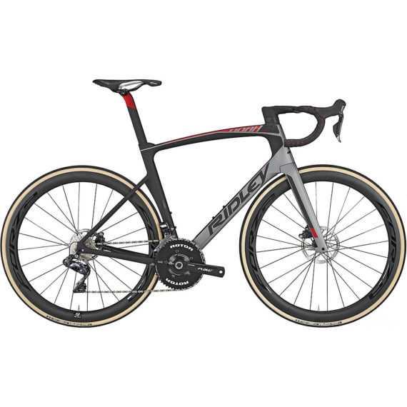Ridley Noah Fast Ultegra Di2 Disc Road Bike 2019 - Grey Metallic - Black - Red Metallic