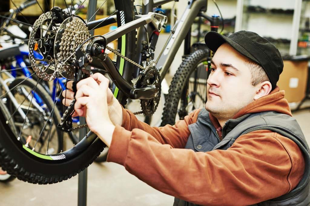 Repairing a mountain bike