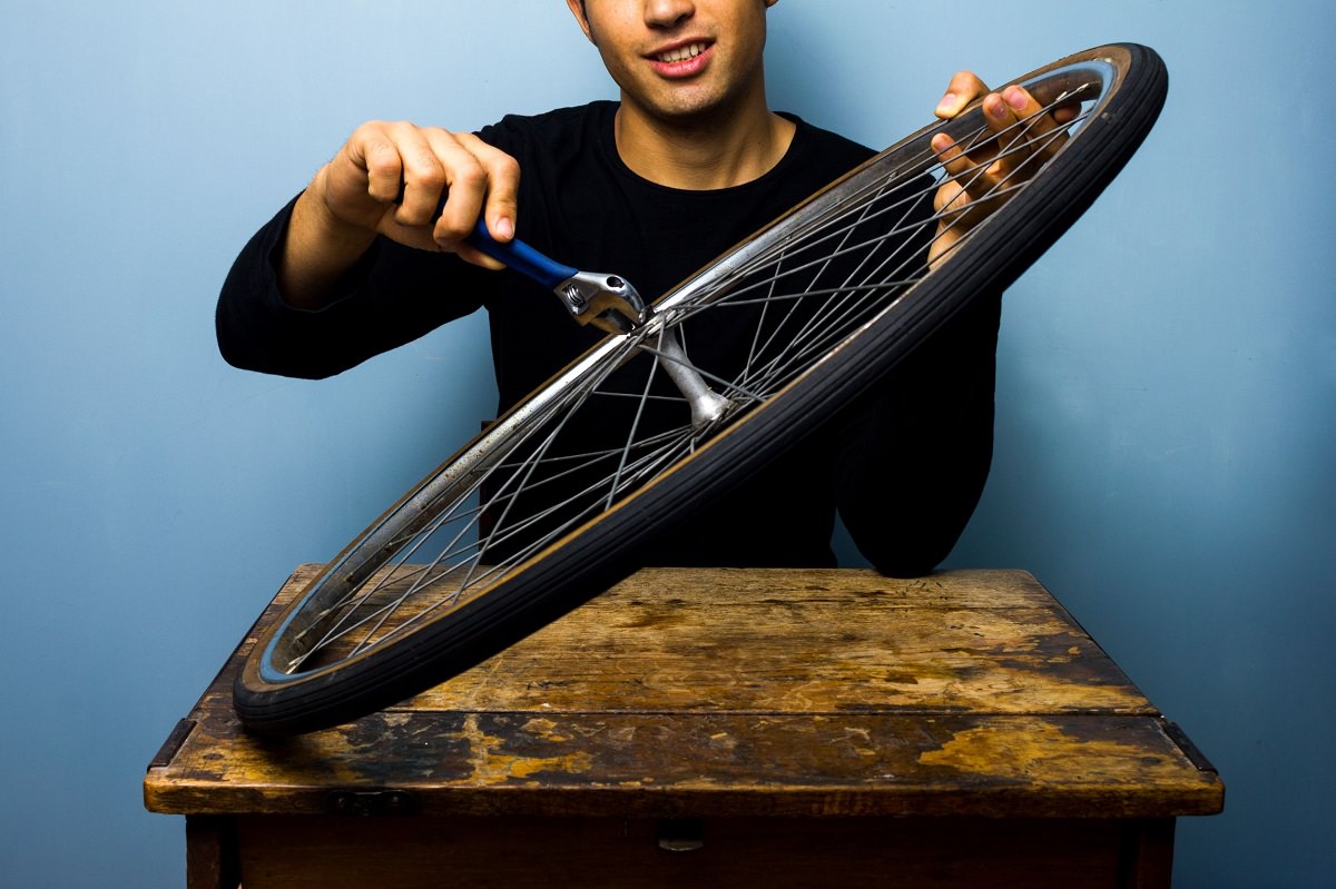 Fixing bike tire