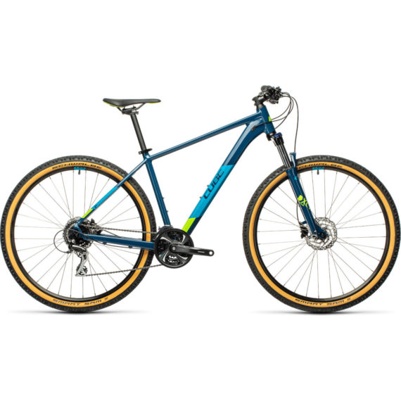 Cube Aim Race 29 Hardtail Bike (2021) - 21" Blueberry - Lime