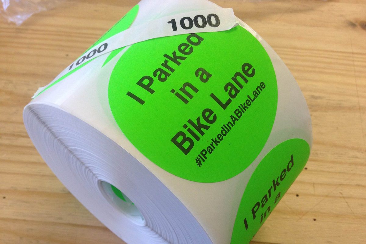 I parked in a bike lane stickers