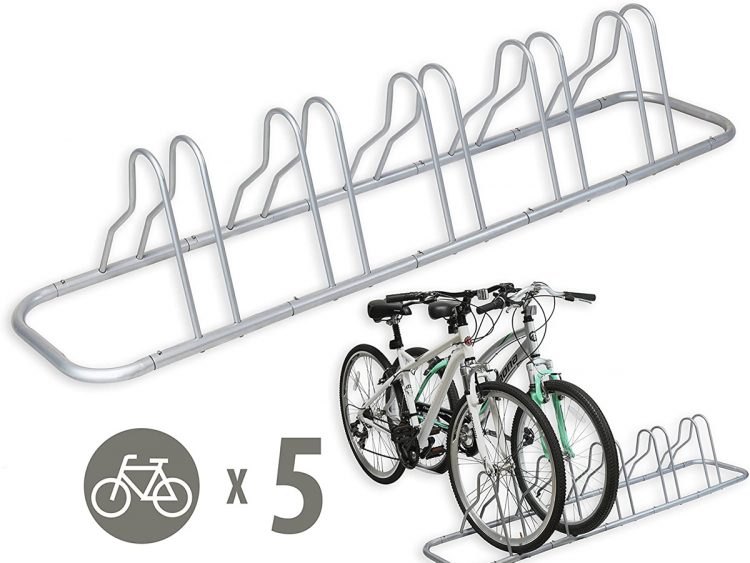 Simplehouseware 5 Bike Bicycle Floor Parking Adjustable Storage Stand