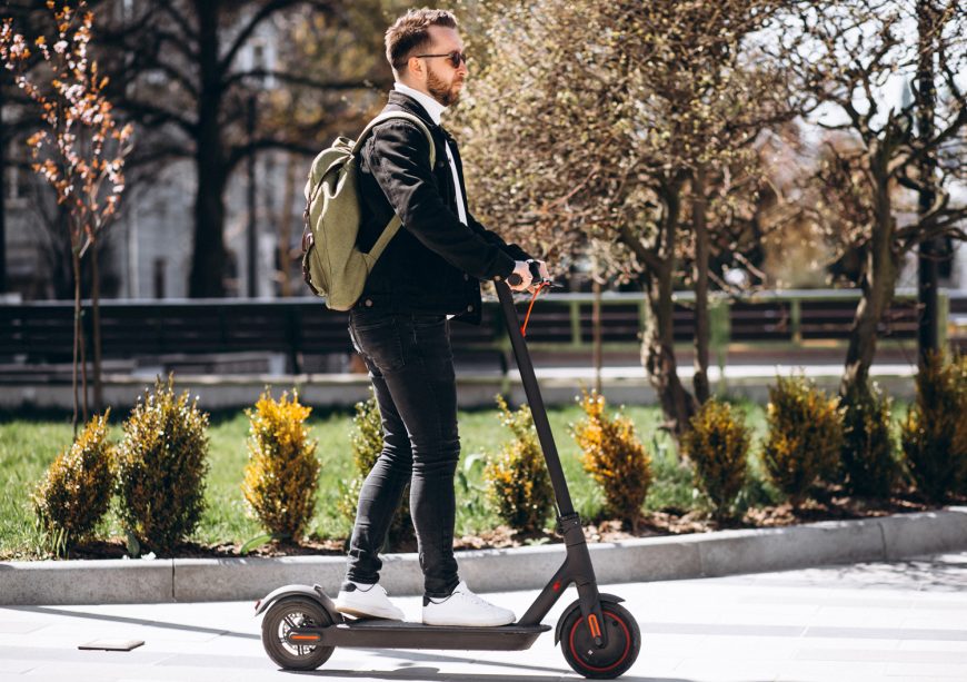 Riding On Scooter