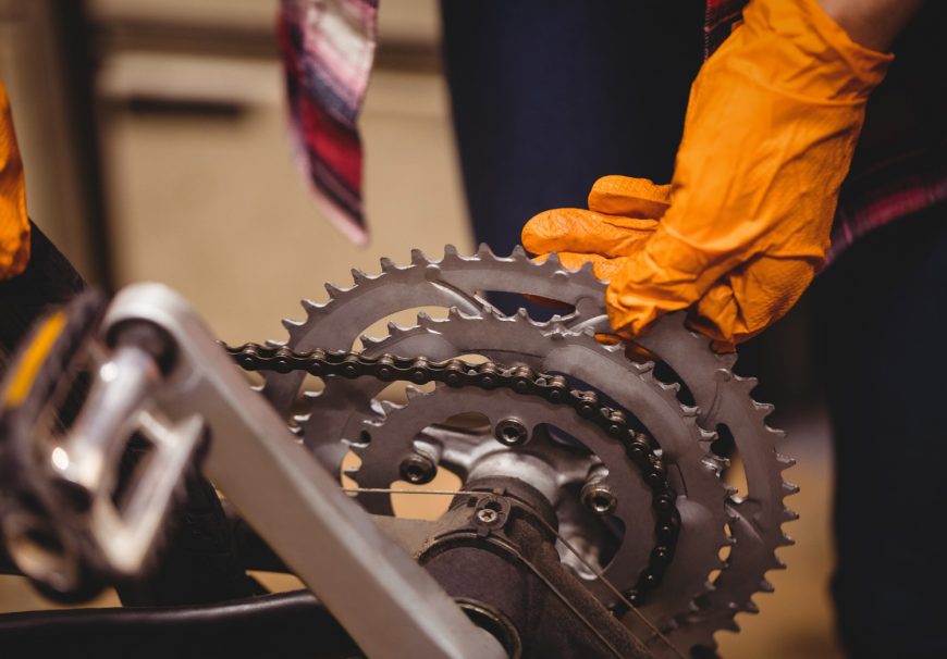 Mechanic Repairing Bike