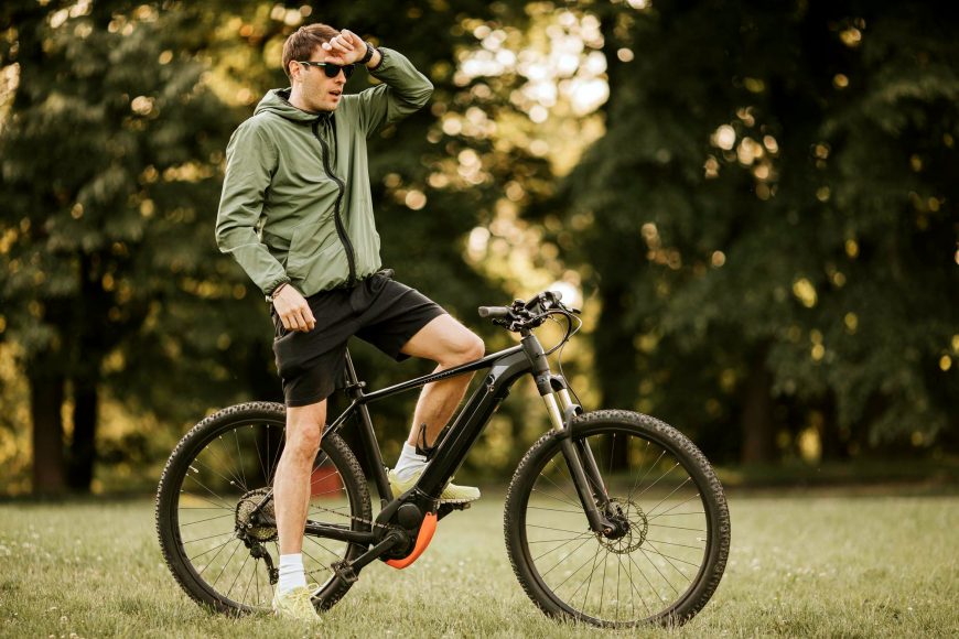 Man Riding Ebike