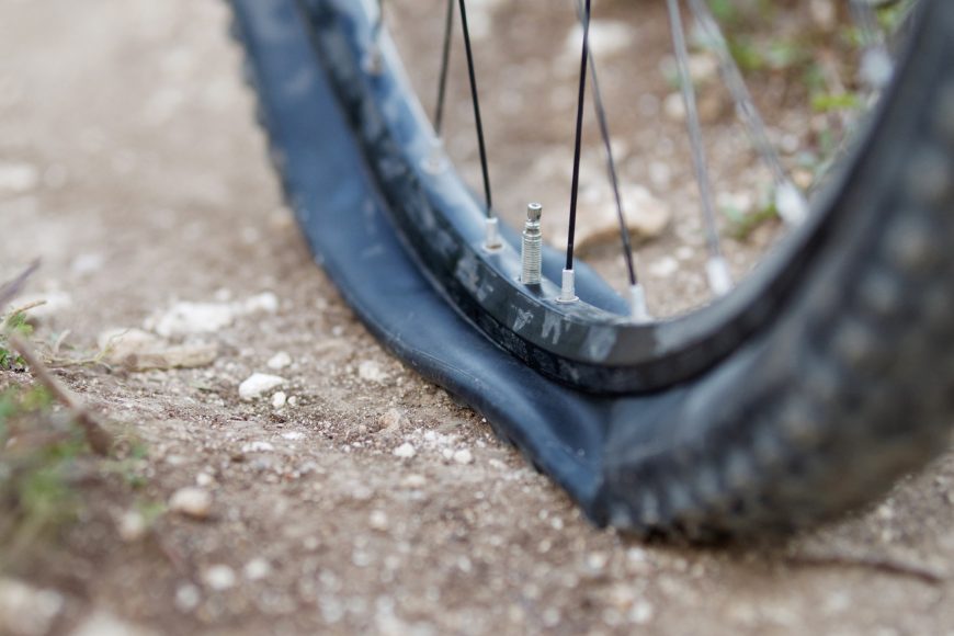 Mountain Bike Got Flat Bike Tire