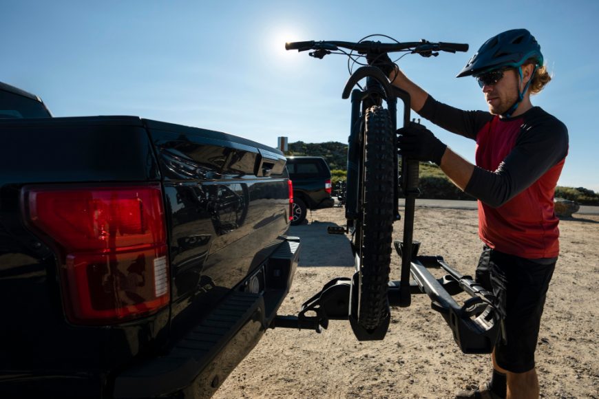 Adjusting the adapter on bike rack