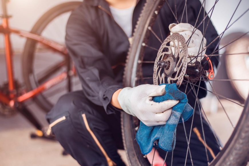 Bicycle Maintenance Rider Cleaning Bike