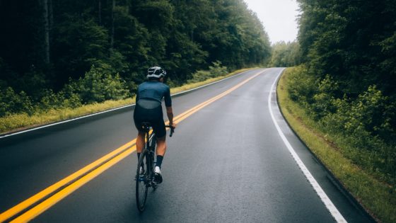 Cyclist Man Riding Road Bike