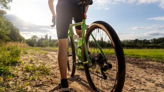 Cyclist Riding A Gravel Bike