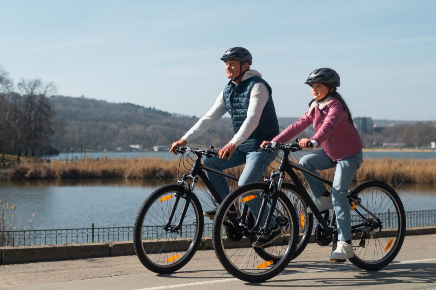 Family Cycling Together