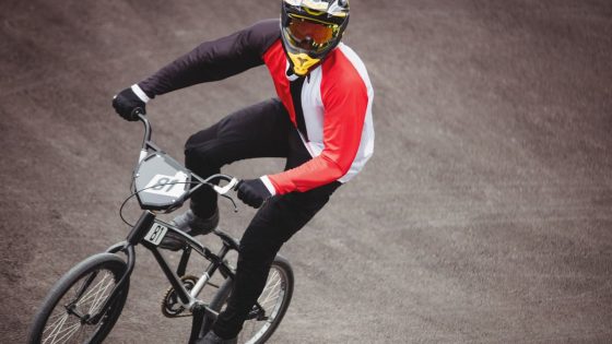 Bmx Rider Wearing Protective Gears