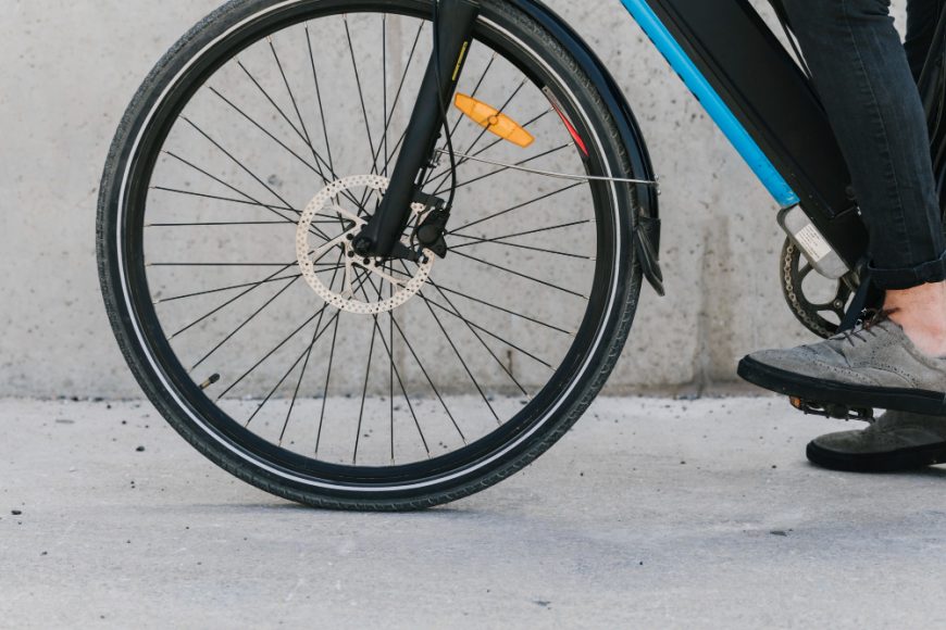 Close Up Bicycle Front Wheel