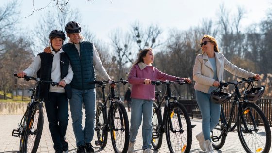 Family Cycling Together