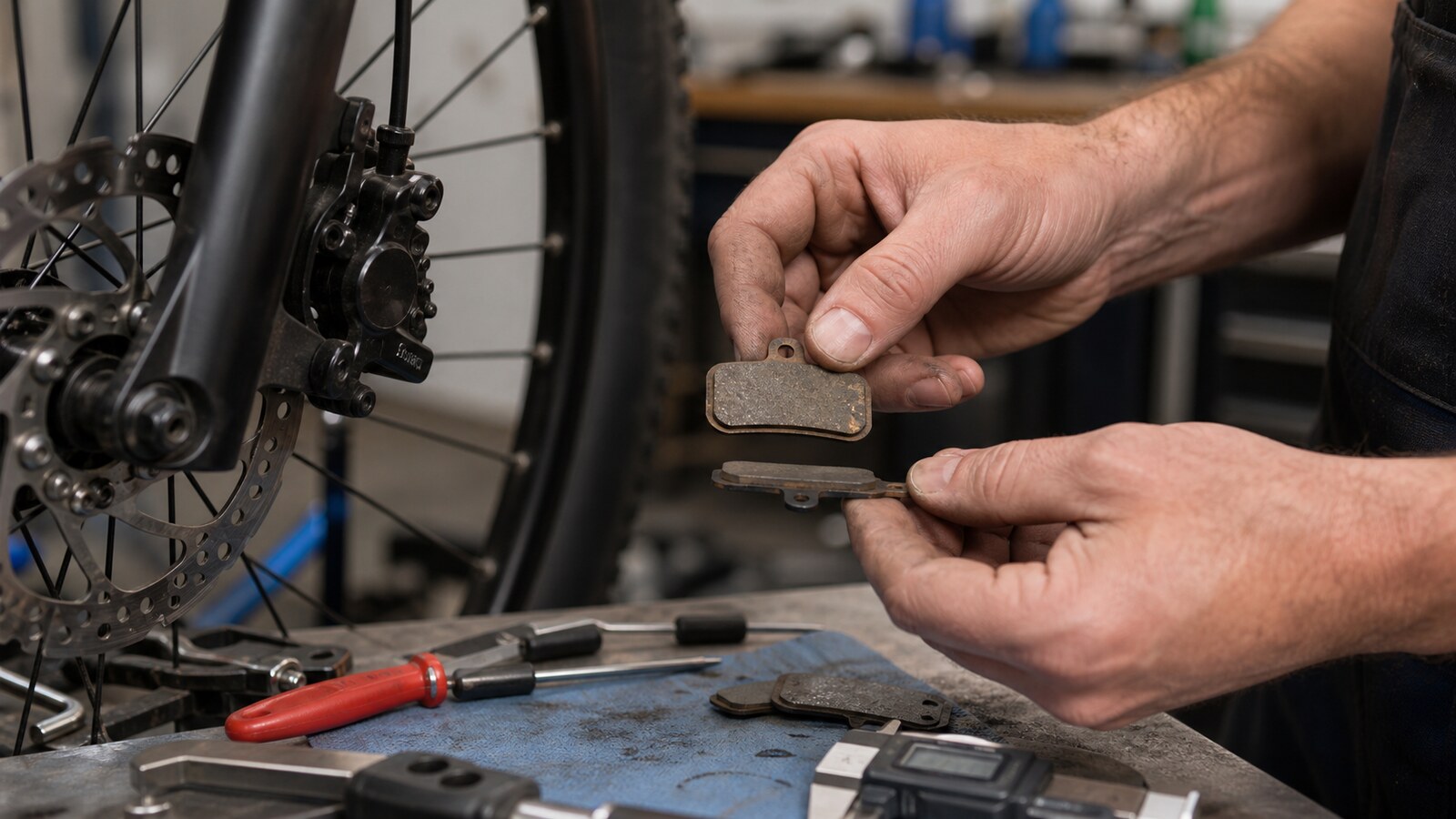 Bike Brake Pad Wear Calculator visual for Icebike cycling tool