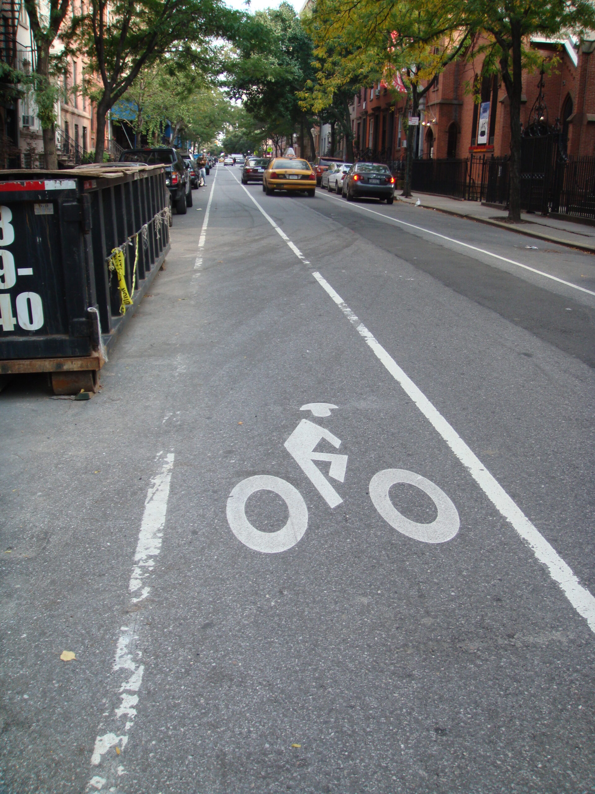 Protected bicycle lane in New York City